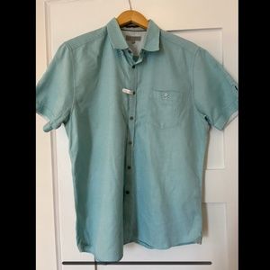 Ted Baker Men’s Teal/Blue Short-Sleeve Shirt XL